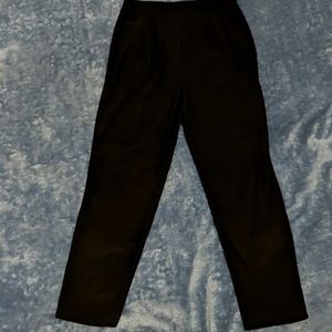 Leith black pull-on cropped tapered pants